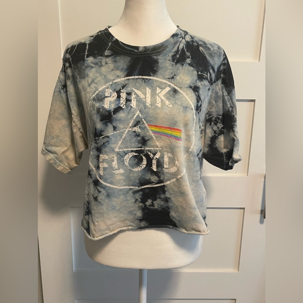 Pink Floyd Tie Dye Cropped Tee Size Large